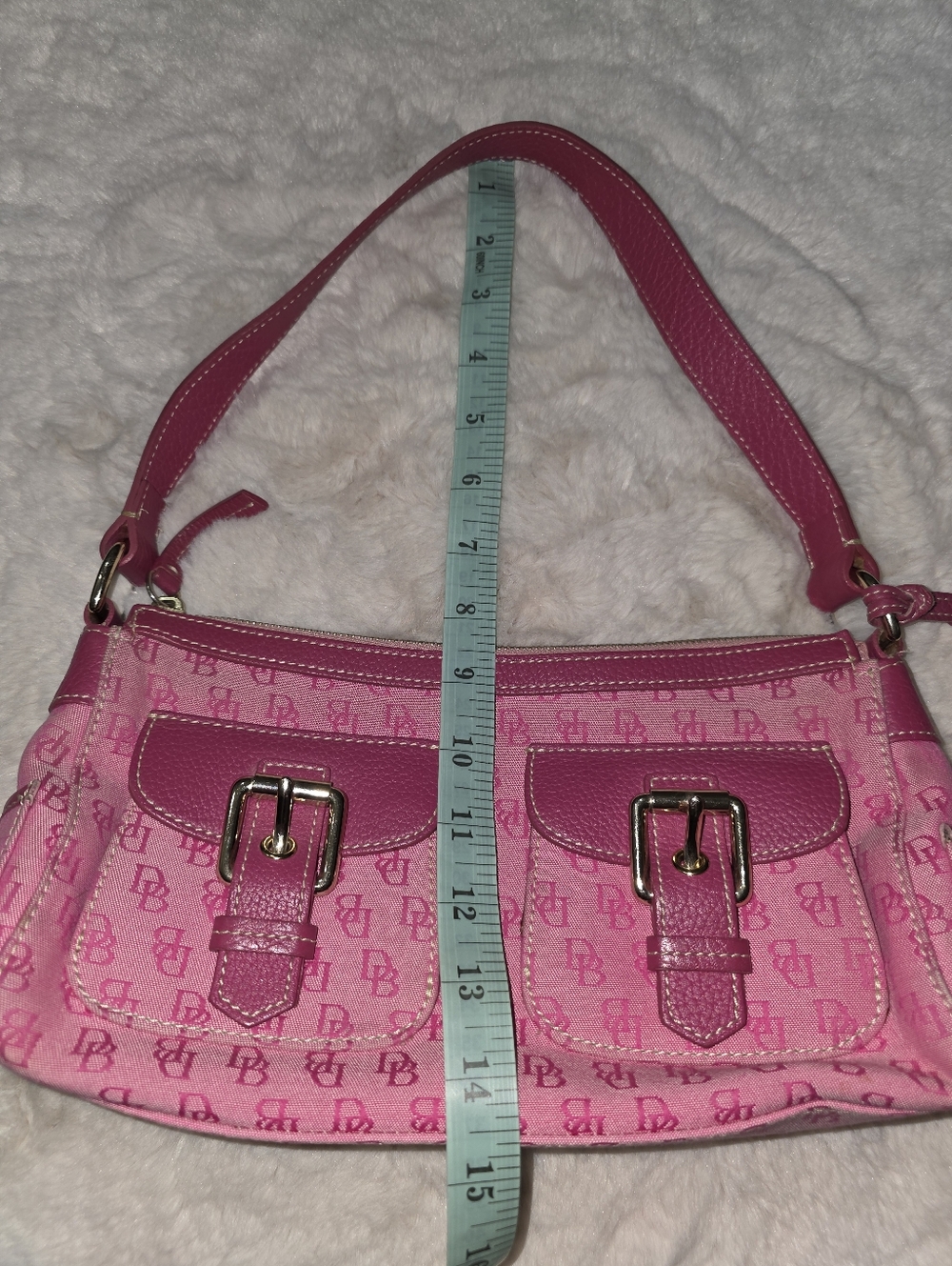 Dooney and Bourke Pink Y2K Monogram Vintage Shoulder Bag - Picture 12 of 12